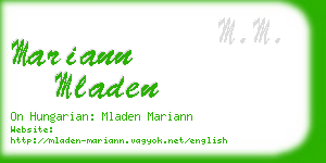 mariann mladen business card